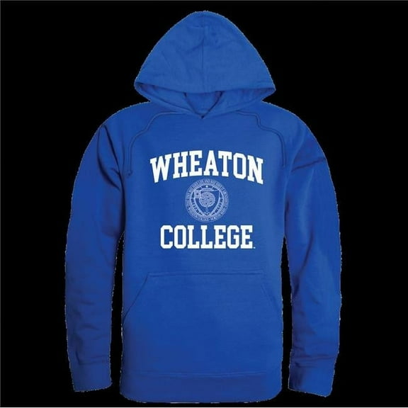W Republic 569-605-RYL-03 Wheaton College Lyons Seal Hoodie, Royal - Large