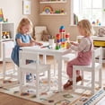 thumbnail image 4 of Gymax 5-Piece Kids Table and Chairs Set Solid Rubber Wood Toddler Activity Table White, 4 of 10