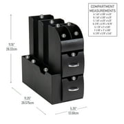 العقل القارئ كأس ومحطة بهار، كونترتوب المنظم، 5.375 L × 12 W × 11.25 H، أسود