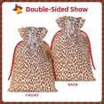 thumbnail image 2 of Naloa Leopard Brown Drawstring Christmas Bags, 3D Xmas Gift Bags, Christmas Wrapping Bags, Xmas Goodie Bags, Treat Pouch Bags, Party Favor Bags-Small, 2 of 9