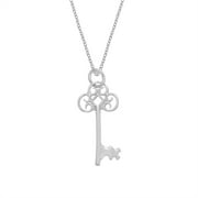 Silverly Women's 925 Sterling Silver Filigree Key Pendant Necklace, 18"