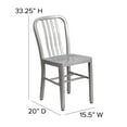 thumbnail image 6 of BizChair Commercial Grade 2 Pack Silver Metal Indoor-Outdoor Chair, 6 of 14