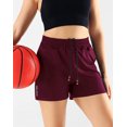thumbnail image 5 of NELEUS Womens Elastic Waist Athletic Running Shorts for Workout Casual with Pockets,Black+Dark Green+Wine Red,US Size M, 5 of 8