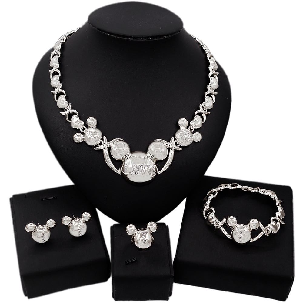 Women's Girls Hugs & Kisses Xo Xo Complete Jewelry Set Necklace Ring