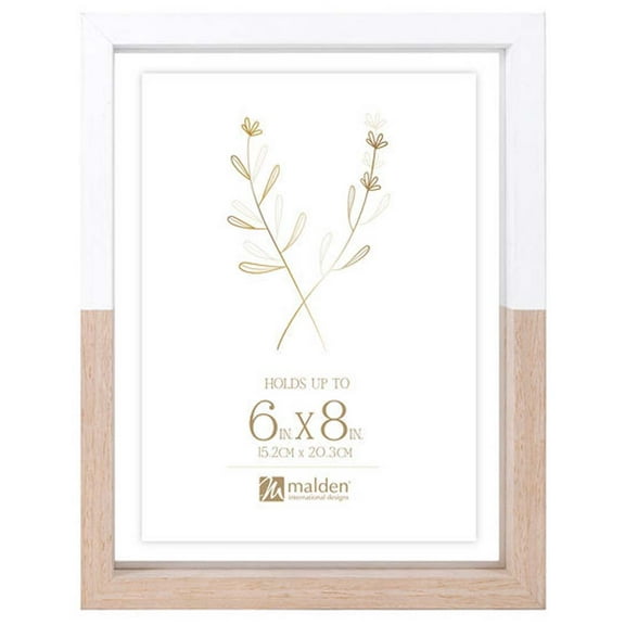 Malden 5X7/6X8 2-Tone White/Natural Frame