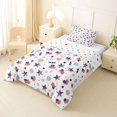 thumbnail image 2 of Manfei 4Th Of July Twin Comforter Sets,Stars Heart Us Flag Bedding Set,White,Polkadot Reversible,2pcs,1 Comforter and 1 Pillowcase, 2 of 7