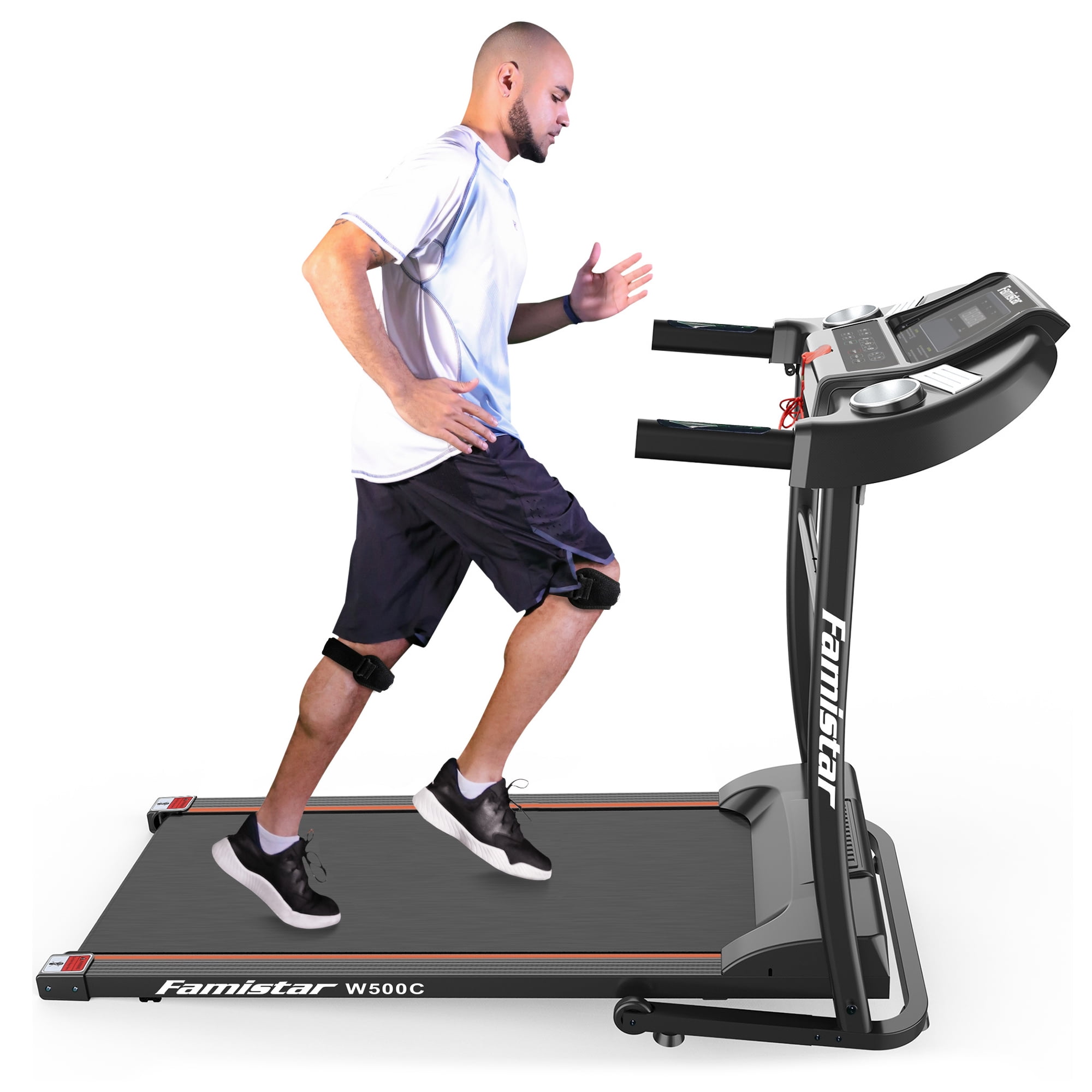 Shipment from USA, White Electric Motorized Treadmill Shock Absorption Folding Pidgey Folding Treadmill with LCD Display Portable Fitness Running Machine for Home Office Gym 