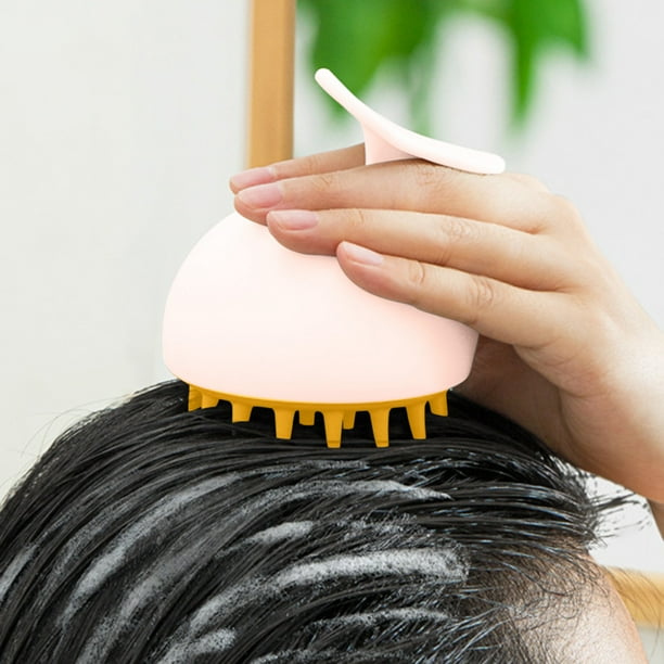 pstuiky Cepillo de champú para el cuero cabelludo con cerdas suaves para el cuidado del cuero cabelludo exfoliante de ducha para eliminar la caspa para uso en seco y húmedo para hombres