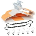 thumbnail image 2 of VECELO 50 Pack Heavy Duty Plastic Hangers, 360º Swivel Hook Coat Hangers, Non-Slip, Space-Saving, Orange, 2 of 8