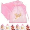 thumbnail image 2 of 100PCS Thank You Sheer Organza Bags Small Mesh Drawstring Gift Bags for Wedding Birthday Party Jewelry Candy Packaging Bags (Pink,13 x 18 cm), 2 of 7