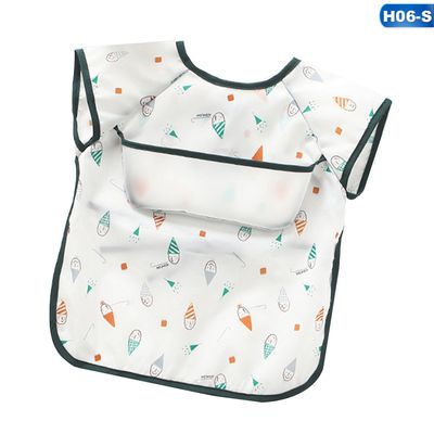 SHIYAO Waterproof Apron for Children with Large Pocket for 6-24 Months, Easy to Clean, Apron with Long Sleeves