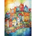 thumbnail image 1 of Village Of Manarola Italy Modern Folk Art Large Wall Art Poster Print Thick Paper 18X24 Inch, 1 of 5