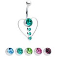 thumbnail image 1 of Heart Belly Button Ring with Jewels, 1 of 11