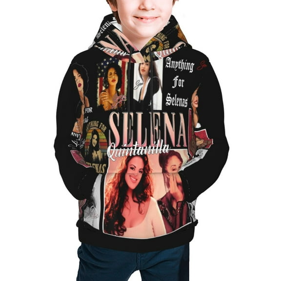 Kids Selena Quintanilla Hoodies With Pocket 3D Graphic Pullover Hooded Sweatshirt Cartoon Hoodie For Boys Girls