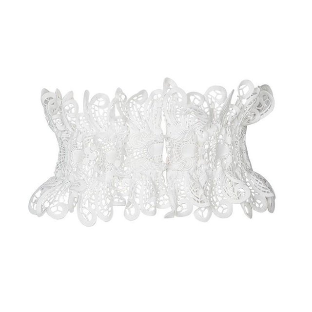 2DXuixsh Ceintures en Dentelle pour Femmes Mode Ceinture Habillée en Dentelle Ceinture Fine pour Robes Ceinture Élastique Rétro Ceinture Taille Dames Grande Taille Ceinture Ajourée Ceinture Décorée Taille Fine Blanche