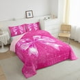 thumbnail image 5 of Manfei Sequin Print Bedding Sets Twin with Comforter, Princess Bowknot Comforter Sets Twin Size, Deep Pink Reversible Down Comforter, Ultra Soft Room Decor, 2 Pieces, 5 of 8