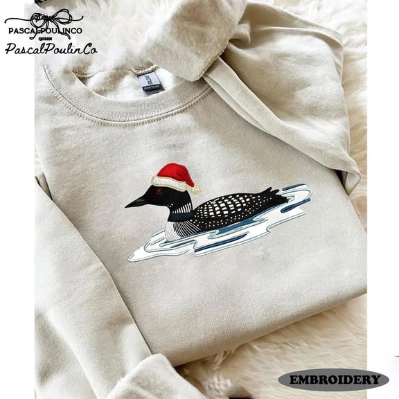 EMBROIDERED Loon Bird Sweatshirt, Funny Leave Me A Loon Nature T-shirt for Introverts
