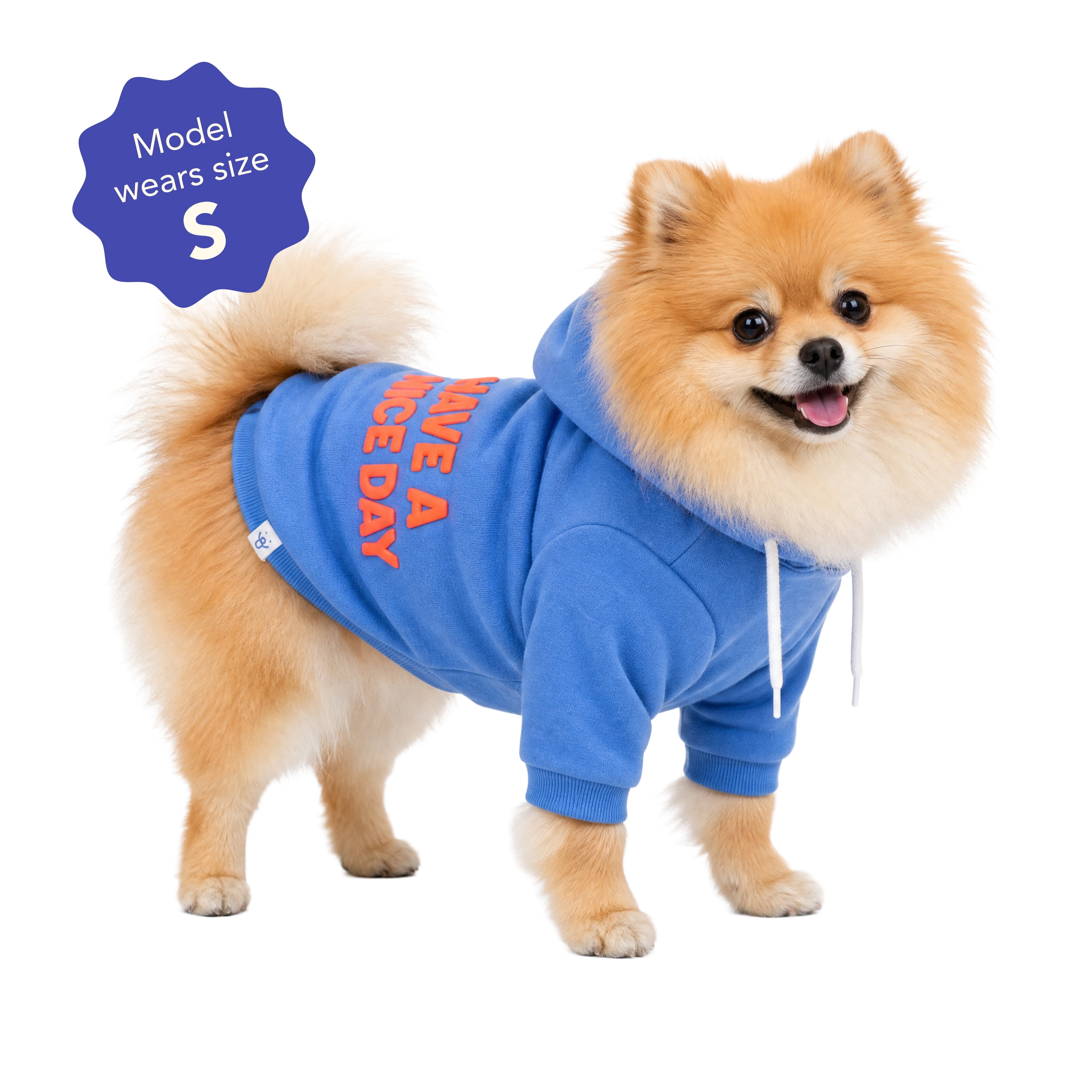 Oodles Have A Nice Day Fall Dog Hoodie, Blue, Small