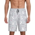 thumbnail image 1 of Kdxio Fun Rabbit Print Mens Shorts, Breathable Lounge Sleepwear Set with Elastic Waistband and Pockets-XX-Large, 1 of 6