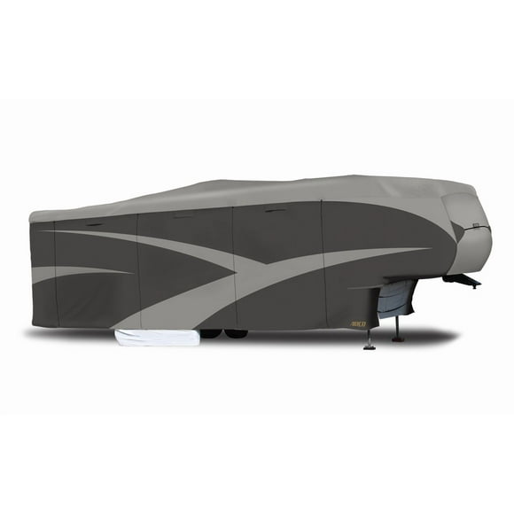 Adco Travel Trailer Cover 52255 Designer SFS Aquashed; For Fifth Wheel Trailer; Fits 31 Foot 1 Inch To 34 Foot Length; Moderate Weather Protection; Two-Tone Gray