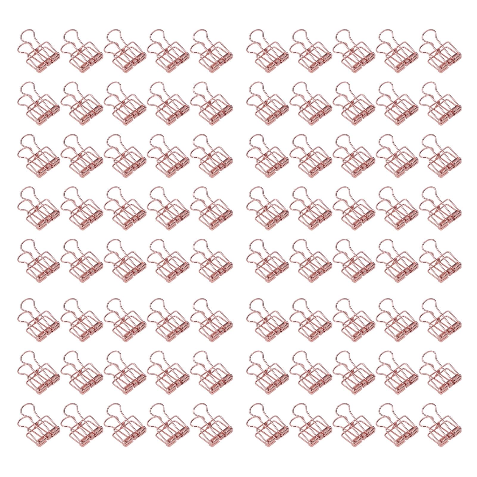 Yajisi 80-Piece 19mm (0.75 in) Small Metal Hollow Binder Clips Strong Clamping Paper Clamps, Rose Gold
