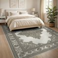 thumbnail image 3 of ODIKA 8'x10' Washable Area Rug Durable, Non-Slip Beige Dining Symmetrical Textured Taupe Intricate Traditional for Living Room, Under Sectional, Family, 3 of 7