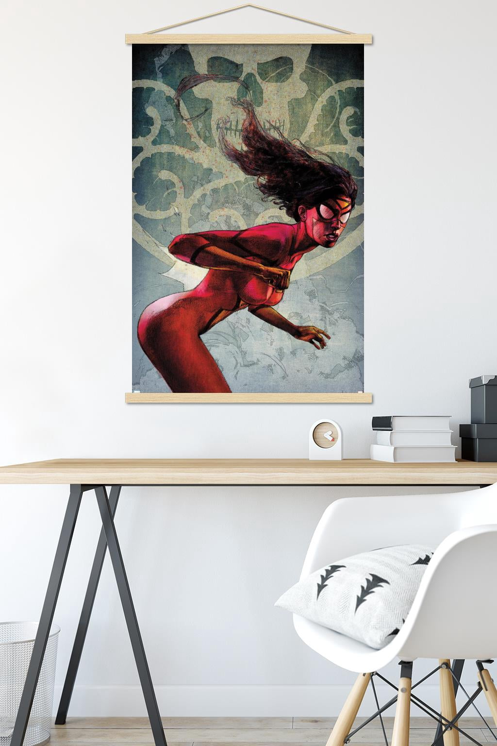 Marvel Comics - Spider-Woman - Spider-Woman #2 Wall Poster with Wooden Magnetic Frame, 22.375" x 34"