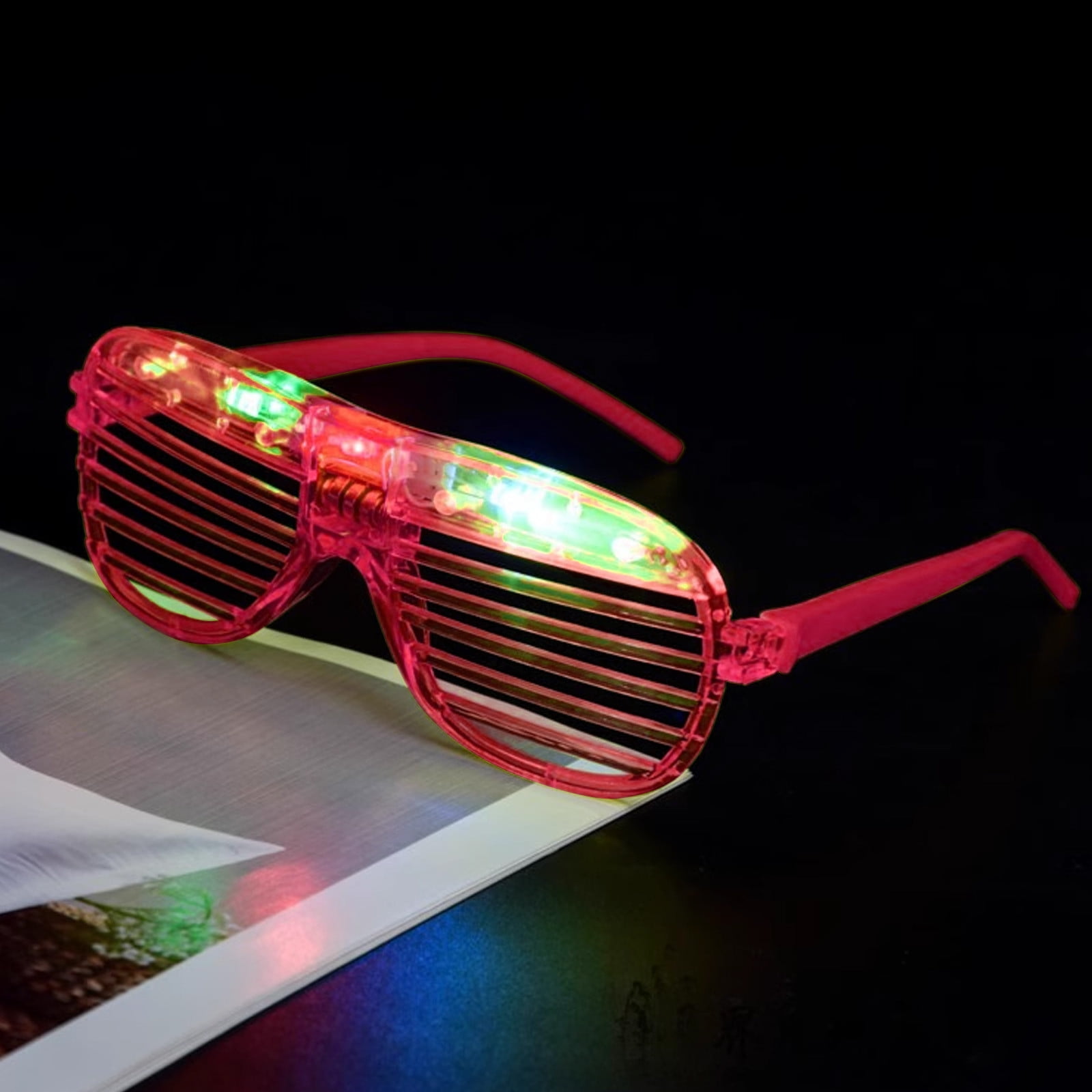 Flashing Led Light Up Slotted Shutter Sunglasses Shades Party