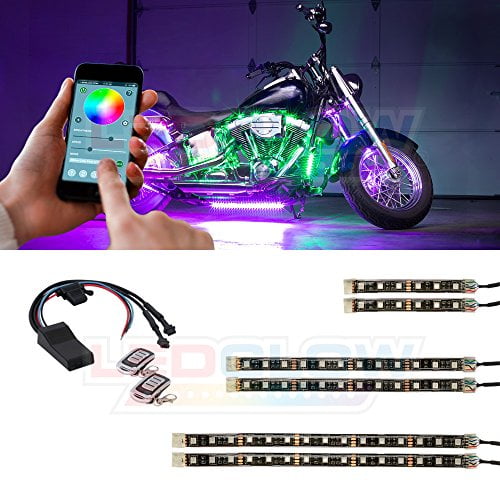 LEDGlow 6pc Advanced Million Color SMD LED Motorcycle Light Kit with