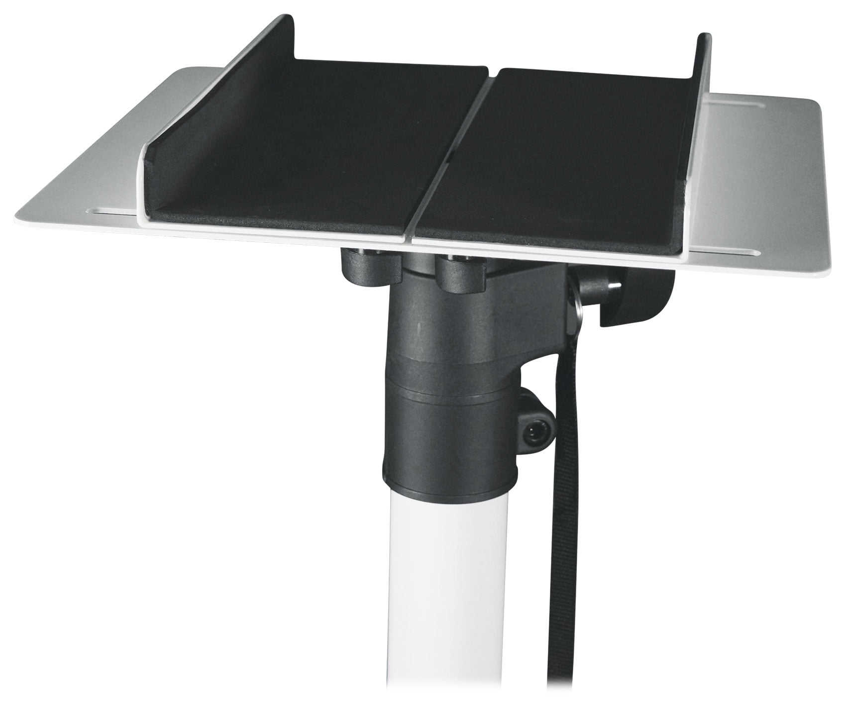 2) Rockville RockShelf 54W 5.25" Home Bookshelf Speakers+White Adjustable Stands