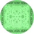 thumbnail image 1 of Ahgly Company Indoor Round Oriental Emerald Green Traditional Area Rugs, 3' Round, 1 of 4