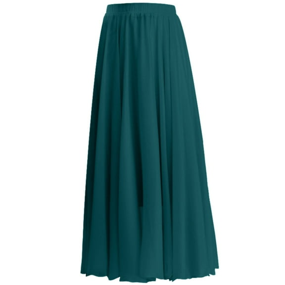 UJNDER Summer Women's Solid Color Chiffon Skirt High Waist Long Comfortable Maxi Skirt BU1 M