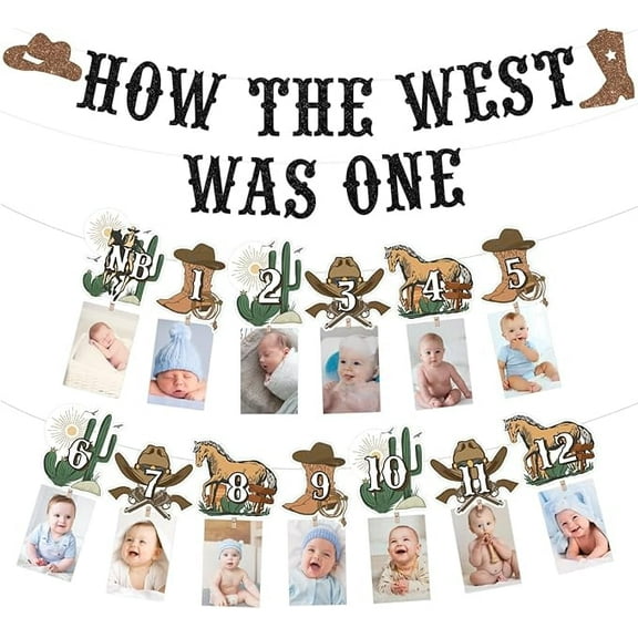 How The West Was One Banner Western Cowboy Photo Banner How The West Was One Birthday Decorations Western Cowboy First Birthday Decorations for Cowboy First Rodeo Bday Supplies