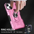 thumbnail image 5 of K-Lion for iPhone 13 6.1 Inch Case, 360° Rotating Ring Holder Stand Heavy Duty Kickstand Magnetic Car Mount Slim Military Grade Shockproof Durable Hybrid Case for iPhone 13,Pink, 5 of 9