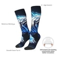 thumbnail image 4 of Xecao Futuristic Blue Light White Tiger Pattern Adult Stockings with Color-Block Design and 3D Print, Breathable Comfortable Hosiery for Daily Wear and Sports, 4 of 6