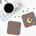 thumbnail image 4 of Kdxio Floral Squirrel Funny Coasters,4 Pcs Leather Coasters,Housewarming Gifts,Protect Furniture from Water Marks Scratch and Damage, 4 of 8