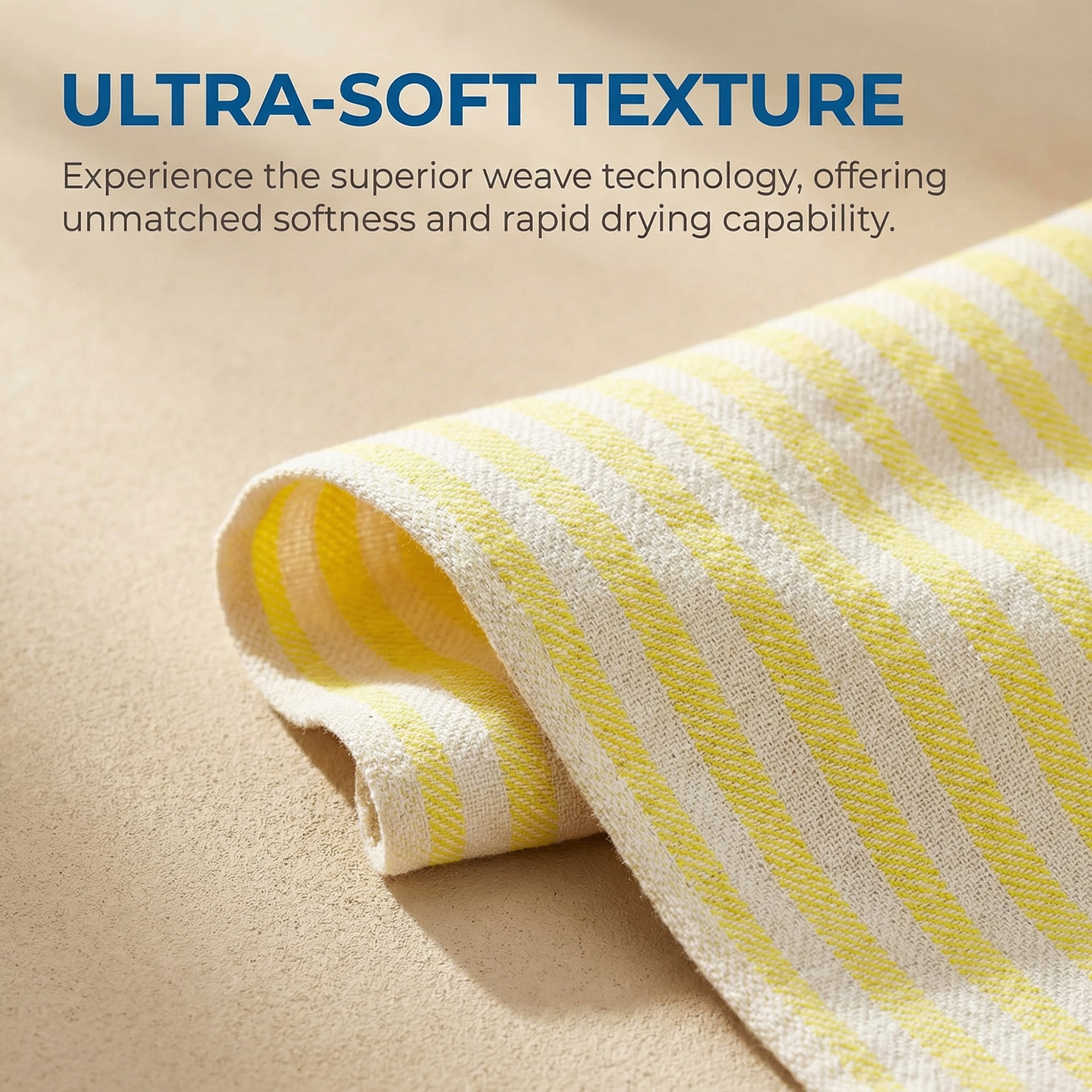 Unique Bargains 2 Pack Soft Sand Free Quick Dry Turkish Towel Light Yellow/Yellow 71"x40"