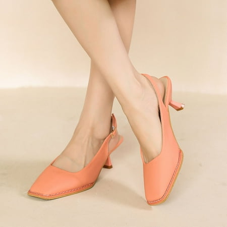 

Cathalem Comfort Wedge Sandals for Women Fashion Summer Women Sandals Mid Heel Solid Color Back Strap Womens Comfortable Sandals Pink 7