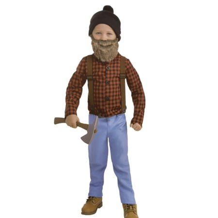 Toddler Lil Bearded Boys Lumberjack Costume Paul Bunyun Outfit