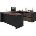 thumbnail image 3 of Atlin Designs Contemporary 5 Piece Wood U Shaped Computer Desk in Antigua/Black, 3 of 11