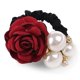 thumbnail image 2 of 4 Uds. De cuerdas para el cabello con perlas a la moda, lazos para el cabello con diamantes de imitación y flores rosas, banda de goma para joyería, cuerda para el cabello con perlas a la mo, 2 of 5