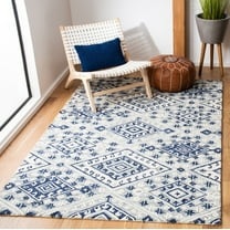 SAFAVIEH Aspen Eglantine Geometric Diamonds Wool Area Rug, Grey/Blue, 5' x 8'