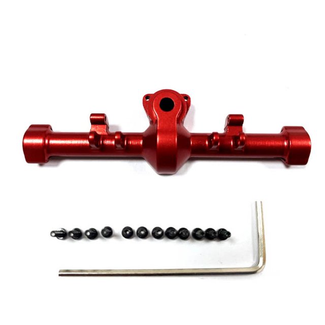 Vogacara RCGOFFLOW, carcasa de eje trasero mejorada de aleación de aluminio, carcasa de eje trasero Rc para carcasa de eje trasero 1/24 Rc Kits de construcción modelo Rojo