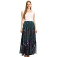 thumbnail image 5 of Sakkas Ester Womens Simple Boho Maxi Full circle Tie-dye Skirt with Elastic Waist - Gray - One Size, 5 of 5