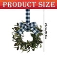 thumbnail image 3 of XJGHHSY 4 Pcs Mini Olive Leaf Wreath with Buffalo Plaid Bow,9.1" Small Hanging Wreath for Chair Back,Cabinet & Door,Farmhouse Style Decor for Easter & All Seasons,Black, 3 of 7