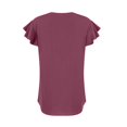 thumbnail image 5 of Plus-Size-Summer-Tops for Women Women's Fashion Round Neck Ruffle Short Sleeve Solid Color Casual T-Shirt, 5 of 9
