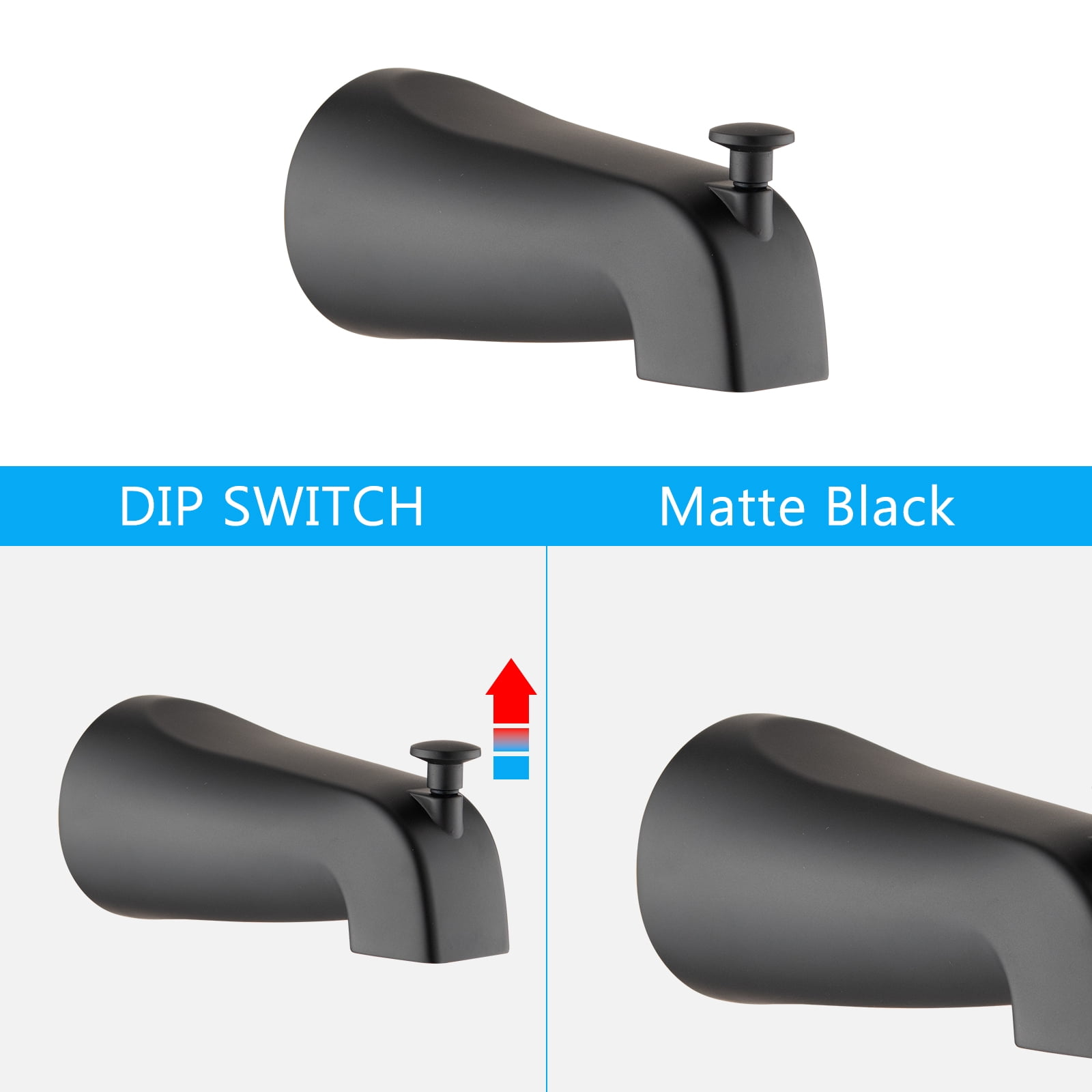 Shower Head，Shower System with Tub Spout Rain Shower Tub Set, High Pressure Dual 2 in 1 Shower Combo Faucet with Valve,Matte Black