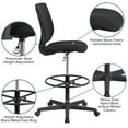 thumbnail image 3 of Flash Furniture Harper Ergonomic Mid-Back Mesh Drafting Chair with Black Fabric Seat and Adjustable Foot Ring, 3 of 12