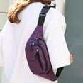 thumbnail image 2 of WIZUTIZ Fanny Packs for Women for Men with Adjustable Strap Zipper Pockets Medium Solid Bags Waterproof Classic Bag 1 PC Purple, 2 of 4