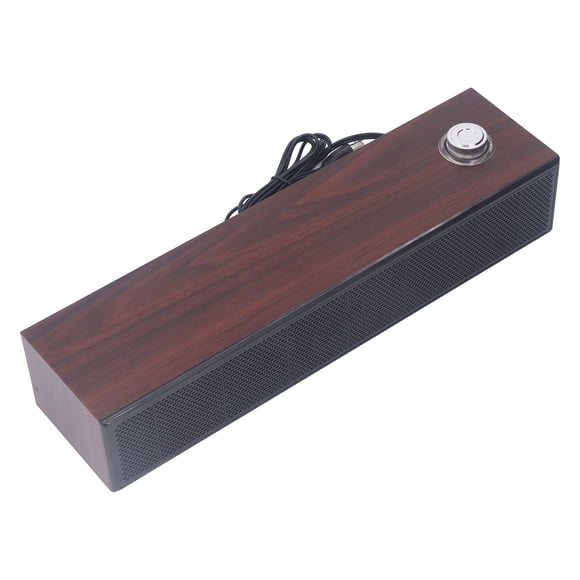 Barra De Sonido Para Computadora De Escritorio, Altavoces Estéreo HiFi De Bajo Ruido Para Computadora Plug And Play De Madera Para PC